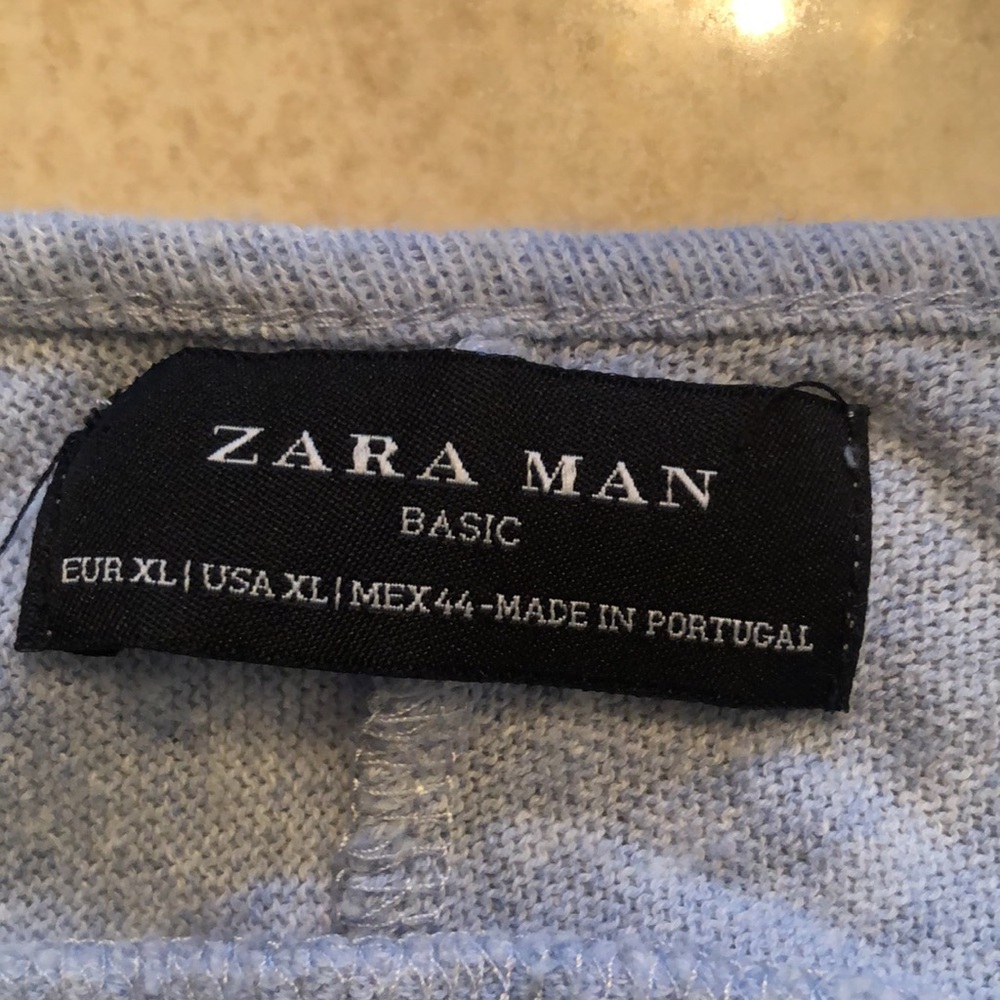 Zara Man Basic Light Blue Lightweight Sweater. - image 2